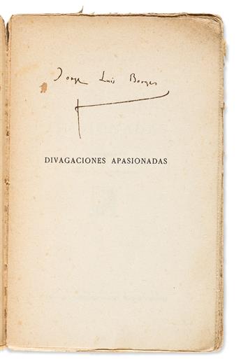 BORGES, JORGE LUIS. 4 books from his personal library, with his characteristic notations.